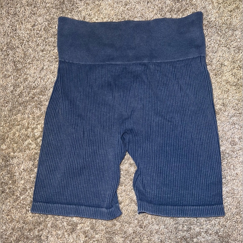 NWOT Gypsy & Jade High Waist Ribbed Mineral Wash Seamless Shorts Size XS / S